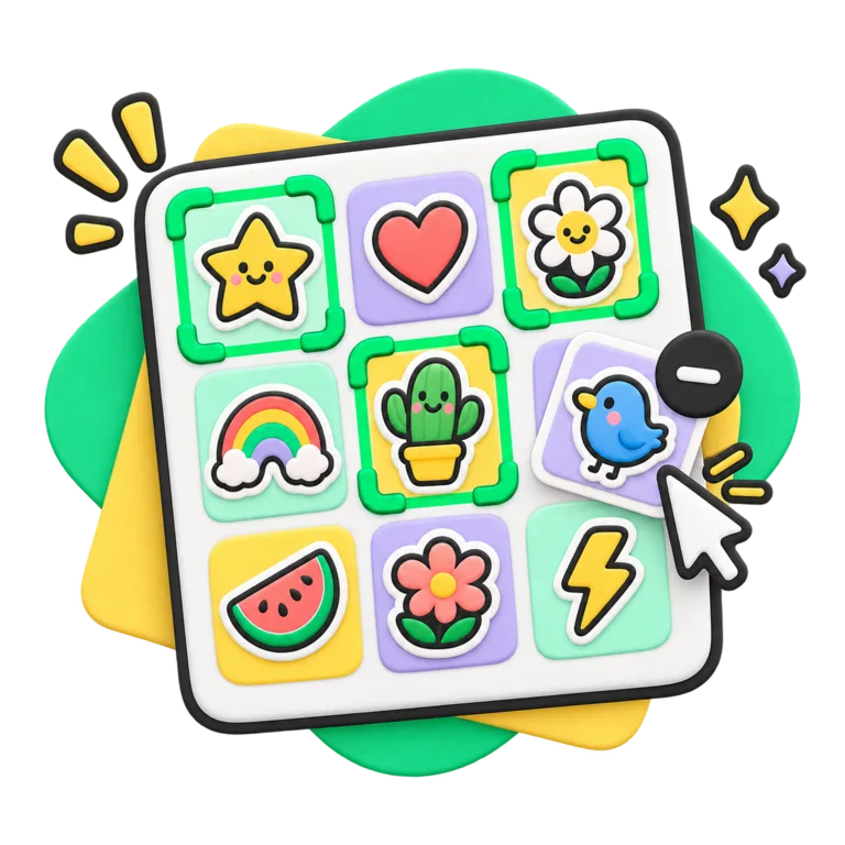 Cuadrícula de stickers con recortes seleccionados